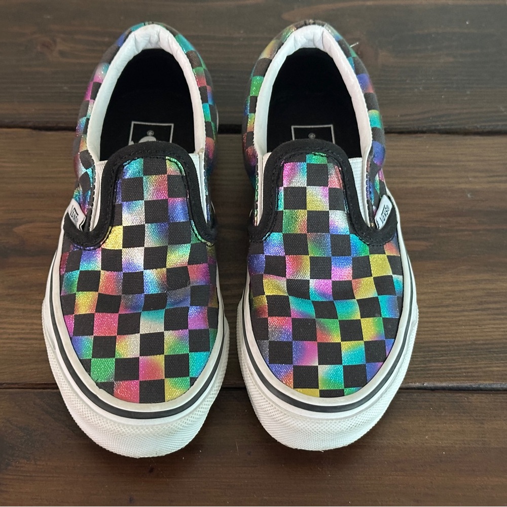 Vans Kids Multicolor Checkered Slip-On Shoes